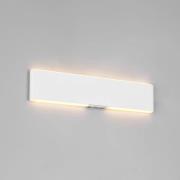 LED-akkumulator-vegglampe Conchita, bredde 32 cm, hvit, metall, CCT
