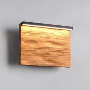 LED-vegglampe Kalea, bredde 20 cm, trefarget, tre