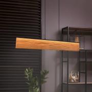 LED-hengelampe Kalea, lengde 110 cm, trefarget, tre