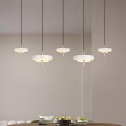 LED-hengelampe Keaton, lysegrå, lengde 140 cm, CCT, 5 lyskilder