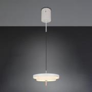 LED-hengelampe Keaton, lysegrå, Ø 40 cm, metall, CCT