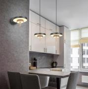 LED-hengelampe Keaton, svart/gullfarget, Ø 40 cm, CCT