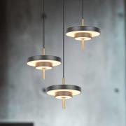 LED-hengelampe Keaton, svart/gullfarget Ø 45 cm CCT 3 lyskilder
