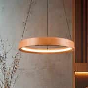 LED-hengelampe Lynwood, Ø 50 cm, trefarget, tre, dimbar