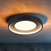 LED-taklampe Solea, matt svart, Ø 40 cm, plast