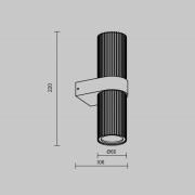 Vegglampe DYNAMICS, svart, høyde 23 cm, metall, opp/ned