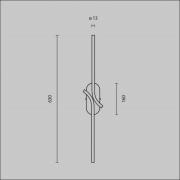 LED-vegglampe RENAISSANCE, svart/svart, høyde 63 cm, 2 lamper.