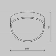 LED utendørs taklampe Mon, grafitt, Ø 18 cm, IP65, 3000 K
