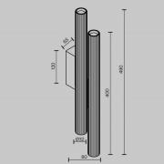 LED-vegglampe Calipso, messing, høyde 49 cm, metall, 4 lyskilder