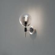 Vegglampe Rollo, Ø 15 cm, røykgrå, glass/metall