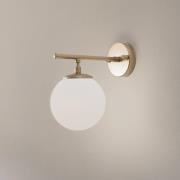 Vegglampe Roe, gullfarget, glass, høyde 24 cm, E14