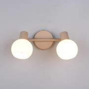 Taklampe Boba, 2 lyskilder, beige, E14, metall