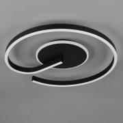 LED-taklampe Calle, svart, Ø 50 cm, CCT, dimbar