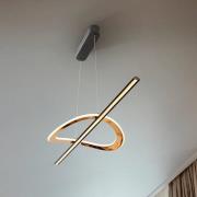 LED-hengelampe Enora, svart/gullfarget, lengde 120 cm, CCT