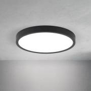 LED-taklampe Disc, svart Ø 24 cm, CCT metall/plast