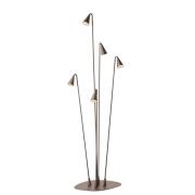 utendørs LED-gulvlampe Brisa, 5 lyskilder, matt brun