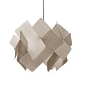 LZF pendellampe Escape, grå/nikkel, Ø 30 cm, tre