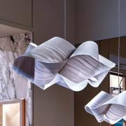 LZF hengelampe Swirl, grå/nikkel, Ø 75 cm, tre