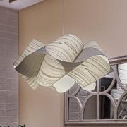 LZF hengelampe Swirl, grå/nikkel, Ø 54 cm, tre