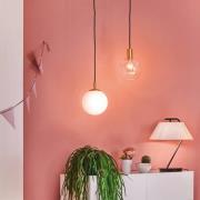 Paulmann hengelampe Menja hvit satinert/messing Ø 20 cm IP44