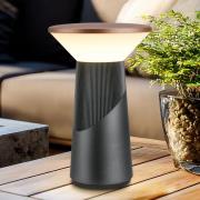 LED-batteridrevet bordlampe Pilia, bronse/antrasitt, høyde 24 cm IP44