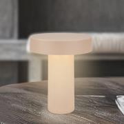 LED-batteridrevet bordlampe Bito, beige/beige, høyde 20 cm, IP44