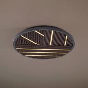 Lucande LED-taklampe Orven, tre, Ø 50 cm, dimbar