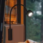 LED-veggspot Magnetics flex, svart, dimbar, CCT