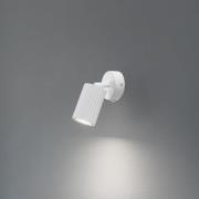 Veggspot karbon, hvit, utkraging 16 cm, bryter, aluminium