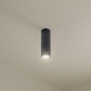 Taklampe i karbon, svart, høyde 20 cm, aluminium