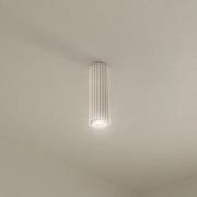 Taklampe i karbon, beige, høyde 20 cm, aluminium