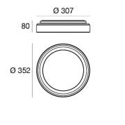 LED-vegglampe Iside, svart, metall, Ø 35 cm, IP40