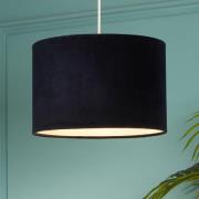 Pendellampe Mersana, Ø 30 cm, mørkeblå, fløyel, E27