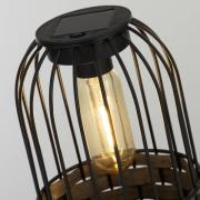 Solar-LED-terrasselampe Tahoa, 26 cm, grå, rotting, IP44