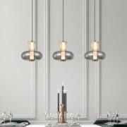 LED-hengelampe Sire, lengde 92 cm røyk/bronse glass, 3 lyskilder