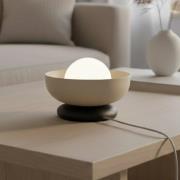 Bordlampe Ozzy LN1, beige, stål/glass, høyde 13 cm, G9