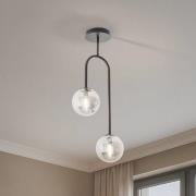 Atria taklampe, røykgrå/svart, høyde 76 cm, 2 lyskilder.