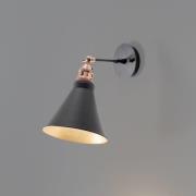 Vegglampe Berceste, svart/gull, metall, høyde 29 cm