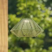 Lindby LED-solcellelampe Austas, grønn, Ø 50 cm, USB, IP54