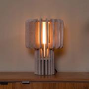 Bordlampe Rollo, taupe, høyde 35 cm, filt/glass/metall