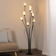 Gulvlampe Gloriosa, svart, glass, 9 lyskilder