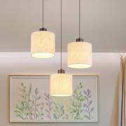 LED-hengelampe Thea, Ø 49 cm, 3 lyskilder, krem/svart matt