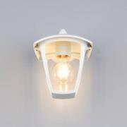 Utendørs vegglampe VENTA, hvit, fatning nederst, høyde 24 cm IP44