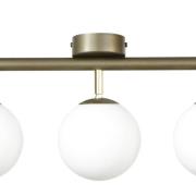 Taklampe Drum, kaffe, glass, lengde 80 cm, 5 lyskilder, G9