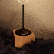 Segula bordlampe Cozy, oljet eik, kubeformet, E27