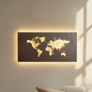 Lucande LED-vegglampe World, rust/gull, 60 cm x 30 cm