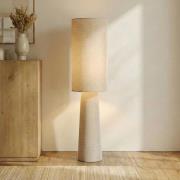 Lindby gulvlampe Elfie, høyde 124 cm, beige, lin, 2x E27