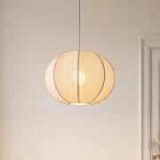 Lindby Hengelampe Elfie, Ø 47 cm, beige, lin, E27