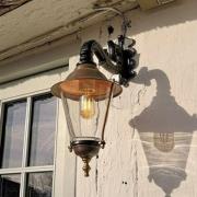 Hoorn - Utendørs vegglampe, fatning nederst, grønn