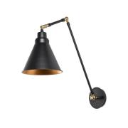 Vegglampe Berceste 7956, svart/gull, høyde 56 cm